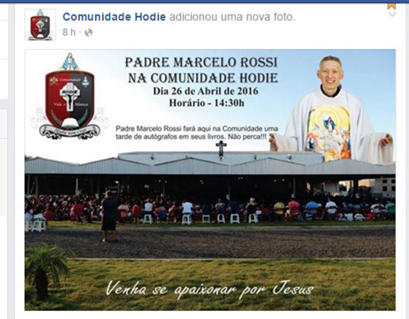 Arte: rede social da Comunidade Hodie